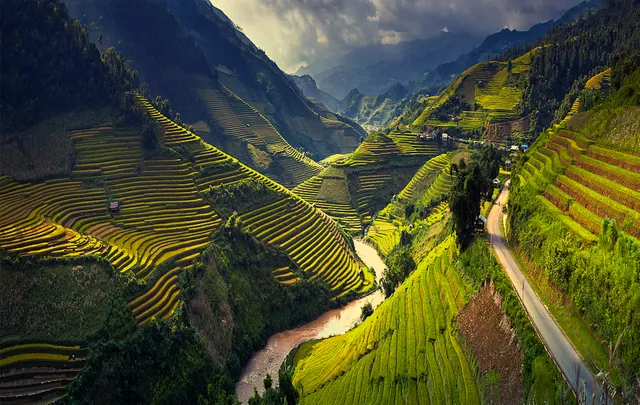 Mountains and rice terraces