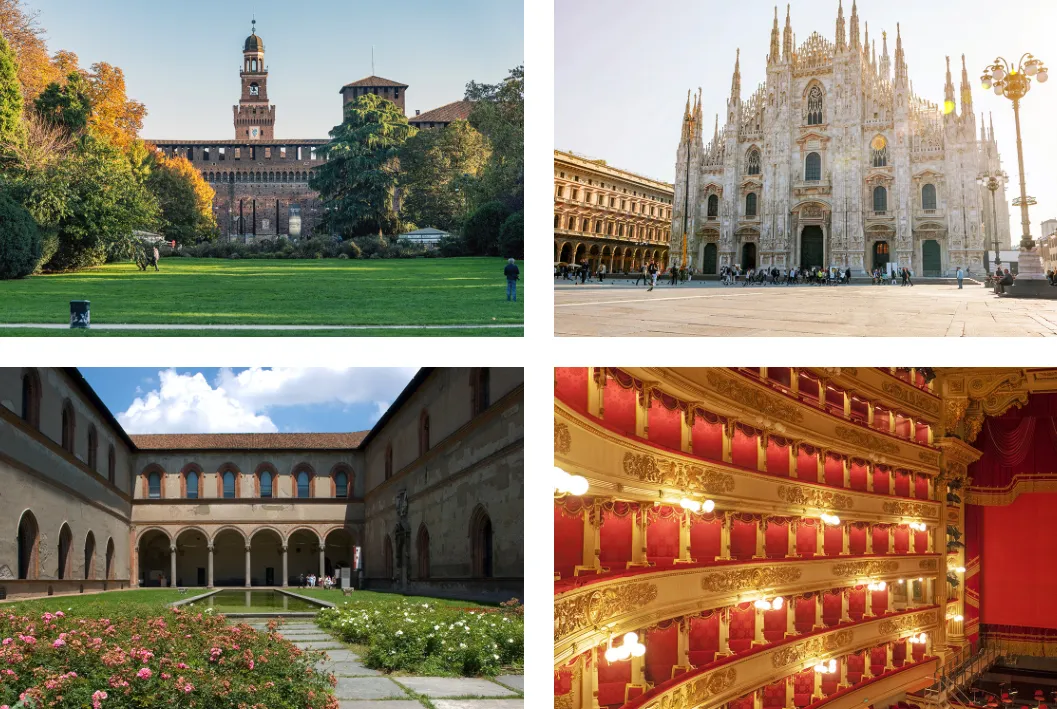 Milan : Best 3 Milan Attractions: Duomo, Scala, Sforza Castle Guided Tour, Milan