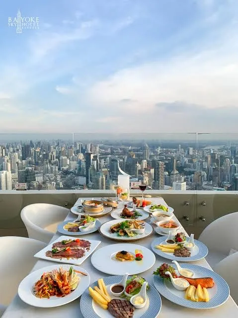 Baiyoke Sky deck with lunch, Bangkok