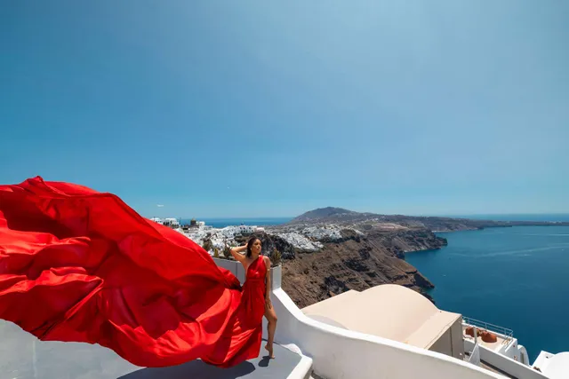 Flying dress photoshoot