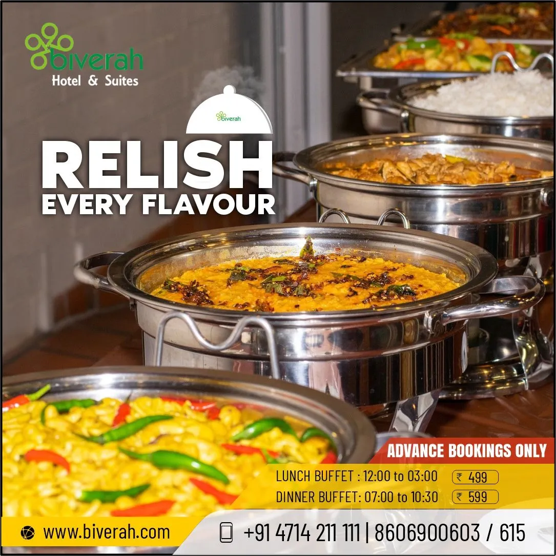 Biverah Hotel and Suites, 4-star hotels in Trivandrum, Medical college, kims hospital, hotels in trivandrum, budget hotel, Trivandrum