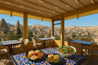 Dine at ROCKS TERRACE RESTAURANT (The only 360 degree view of Cappadocia) on August 25, 2026