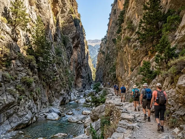 Samaria Gorge — hike, then beach